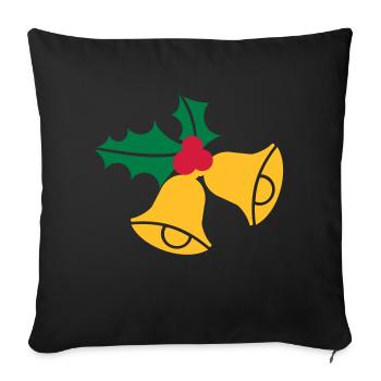 Cloche Noël - Coussin et housse de 45 x 45 cm - noir - Devant