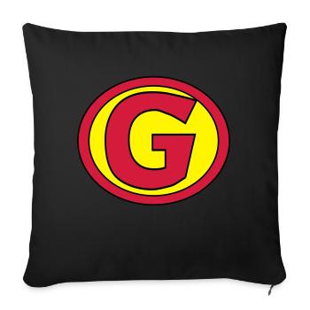 Super, Superheld, Superheldin, Hero, G - Sofa pillow with filling 45cm x 45cm - black - Front
