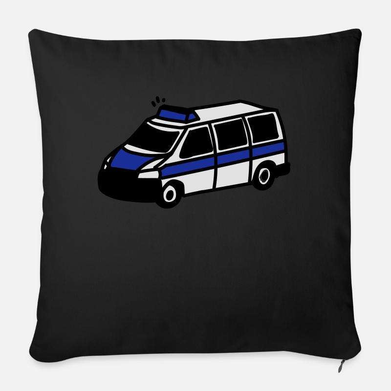 Polizeiwagen - Sofakissen mit Füllung 45 x 45 cm - Schwarz