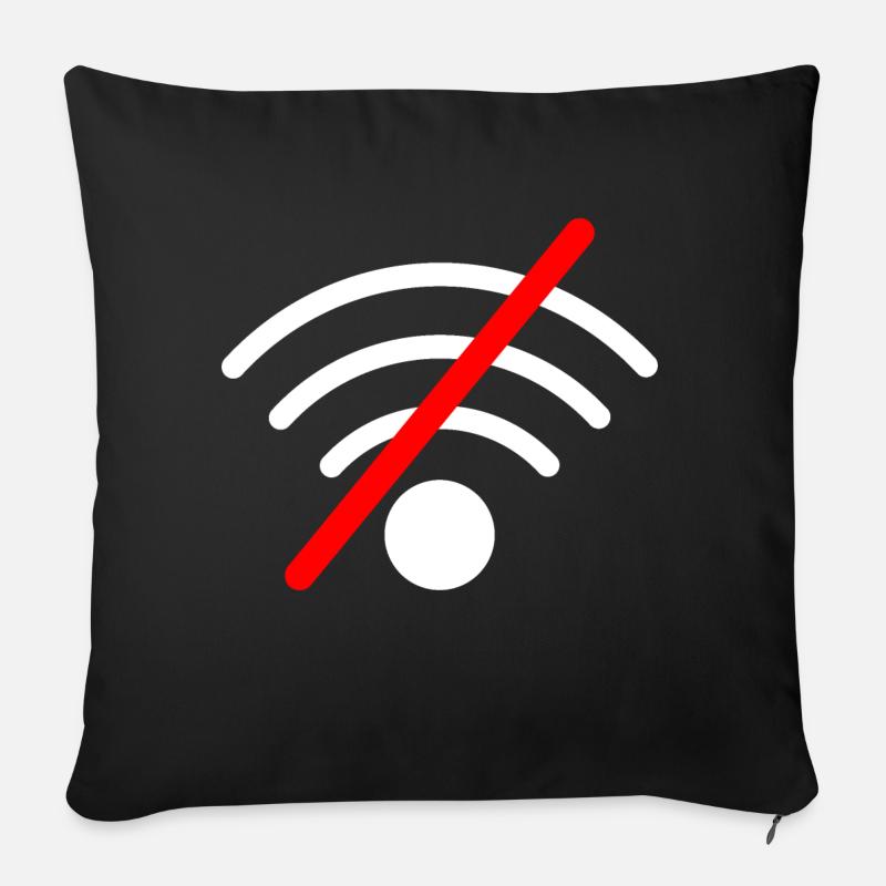 Wifi icône Wifi - Coussin et housse de 45 x 45 cm - noir