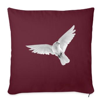 Colombe blanche Colombe de la Paix Oiseau voler beauté - Coussin et housse de 45 x 45 cm - bordeaux - Devant
