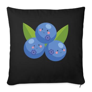 Myrtille - Coussin et housse de 45 x 45 cm - noir - Devant