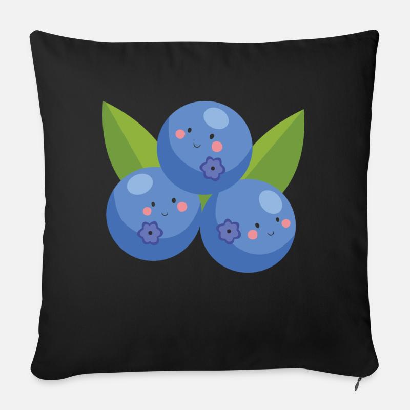Blaubeere - Sofakissen mit Füllung 45 x 45 cm - Schwarz