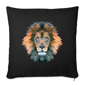 Geo Lion muted colours - Sofa pillow with filling 45cm x 45cm - black - Front