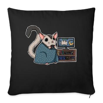 gaming sugarglider - Sofa pillow with filling 45cm x 45cm - black - Front