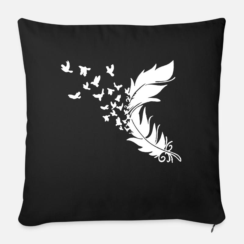 Feder - Sofakissen mit Füllung 45 x 45 cm - Schwarz