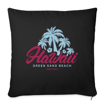 hawaii green sand beach - Coussin et housse de 45 x 45 cm - noir - Devant