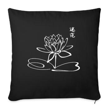 Lotus, Reiki, Healing, Yoga, Chakra - Sofakissen mit Füllung 45 x 45 cm - Schwarz - Vorne