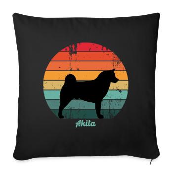 Retro Akita - Sofa pillow with filling 45cm x 45cm - black - Front