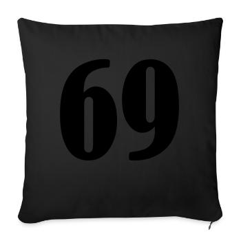 69 - Sofa pillow with filling 45cm x 45cm - black - Front