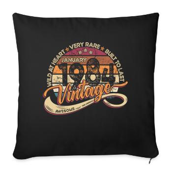 Vintage Retro Geburtstag Januar 1984 - Sofakissen mit Füllung 45 x 45 cm - Schwarz - Vorne
