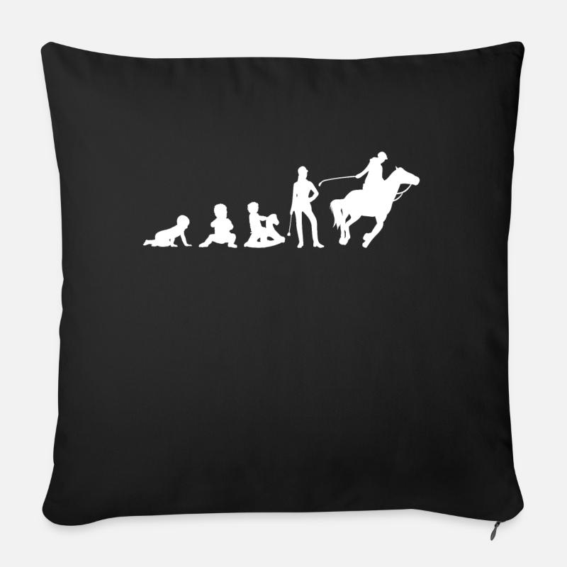 Evolution Life Is Better With Horses Design - Sofakissen mit Füllung 45 x 45 cm - Schwarz