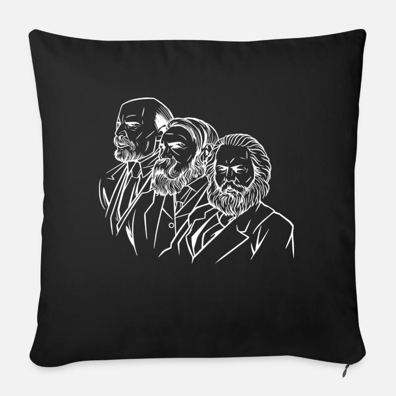 marx engels lenin köpfe statuen Kommunismus Sichel - Sofakissen mit Füllung 45 x 45 cm - Schwarz
