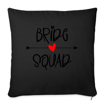 Escouade de la mariée - Coussin et housse de 45 x 45 cm - noir - Devant