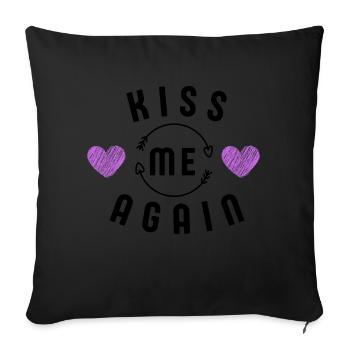 Embrasse-moi à nouveau - Coussin et housse de 45 x 45 cm - noir - Devant