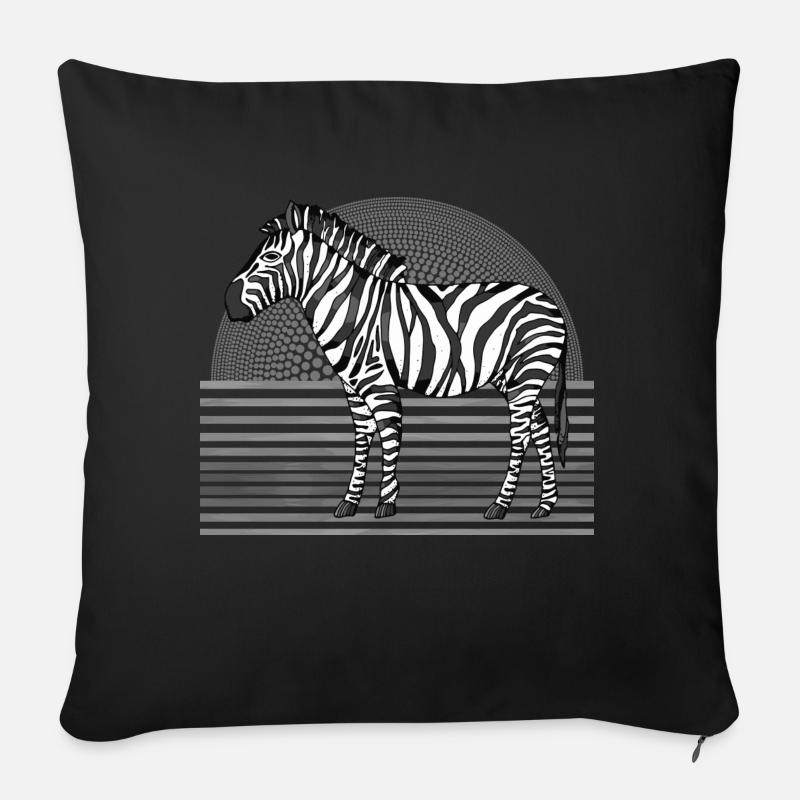 Zebra - Sofa pillow with filling 45cm x 45cm - black