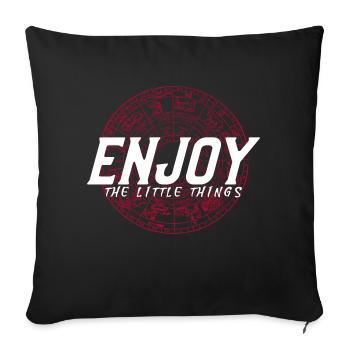 Profitez des petites choses - Coussin et housse de 45 x 45 cm - noir - Devant