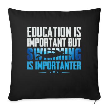 Swimming Shirt Funny Quotes Saying Swimmer Gifts - Sofa pillow with filling 45cm x 45cm - black - Front