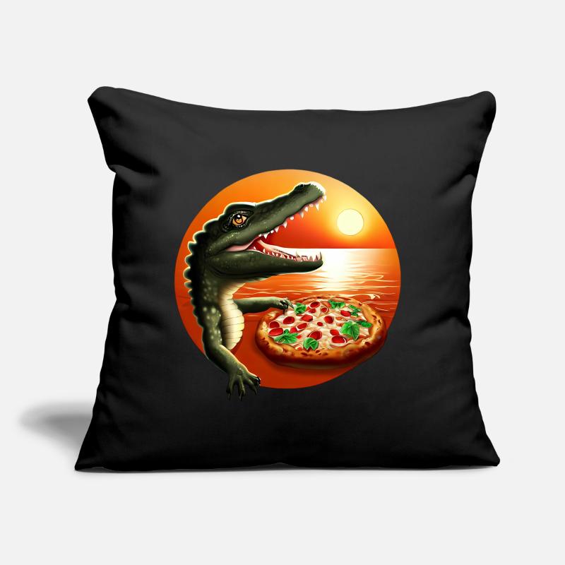 Sunset with pizza crocodile Sofa pillow with filling 45cm x 45cm