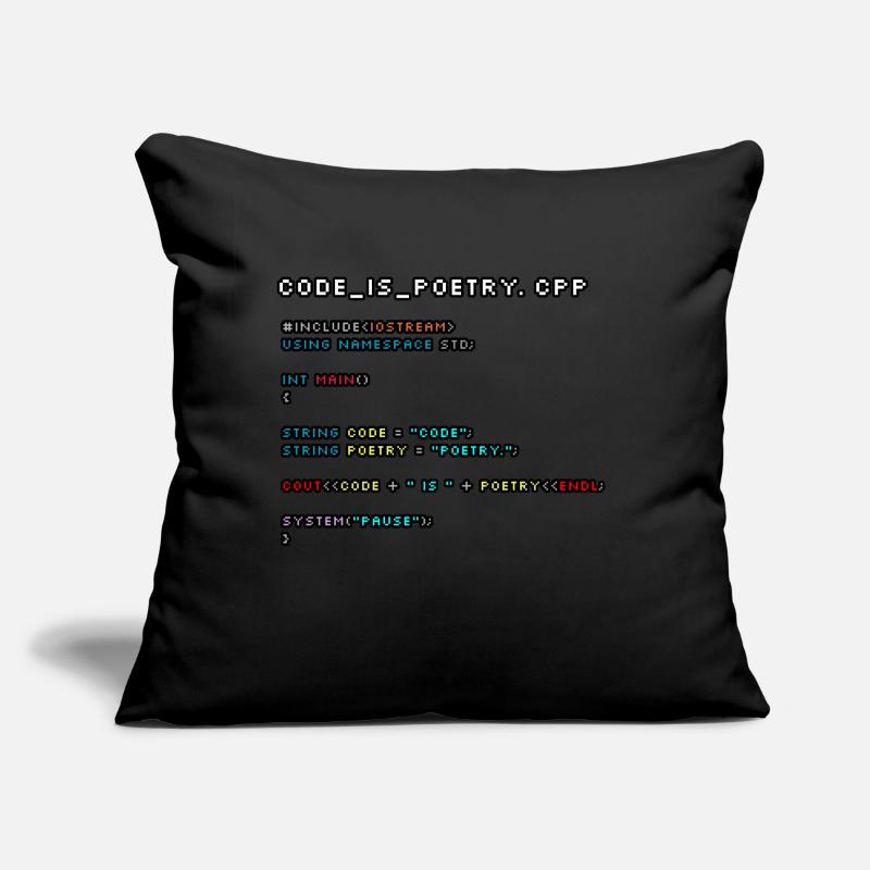 Le code, c’est de la poésie.CPP Coussin et housse de 45 x 45 cm