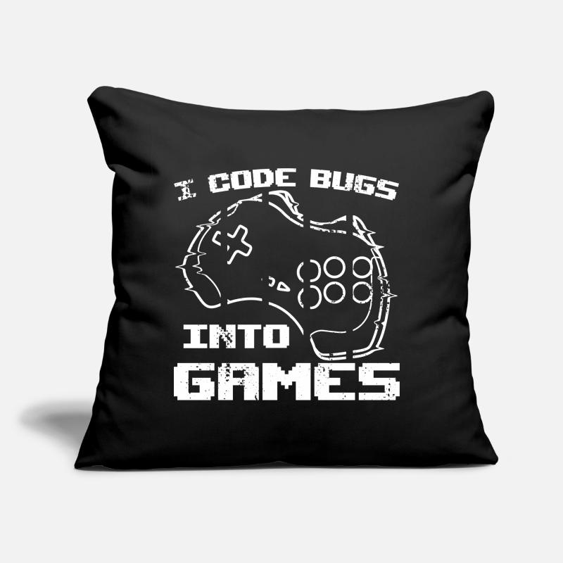 I program bugs in video games Sofa pillow with filling 45cm x 45cm