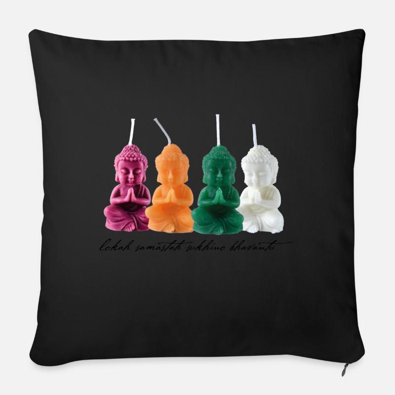 buddhinis buddhas kerzen - Sofakissen mit Füllung 45 x 45 cm - Schwarz