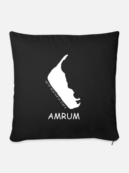 Amrum Koordinaten - Sofakissen mit Füllung 45 x 45 cm - Schwarz