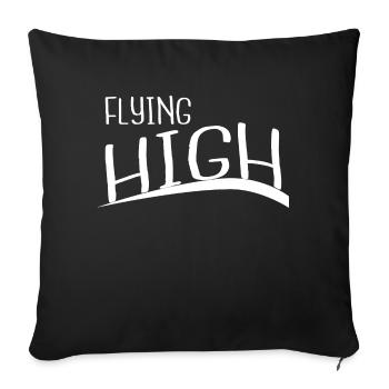 soaring funny birthday graceful flight - Sofa pillow with filling 45cm x 45cm - black - Front