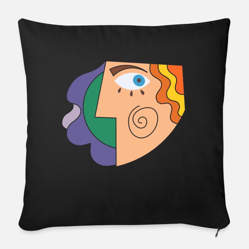 Dessin abstrait - Coussin et housse de 45 x 45 cm - noir