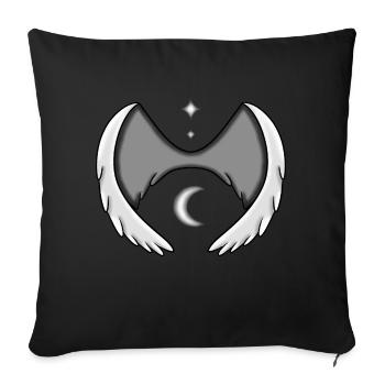 Wings with Moon and Stars - Sofa pillow with filling 45cm x 45cm - black - Front