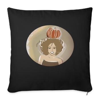 Courge d’automne - Coussin et housse de 45 x 45 cm - noir - Devant