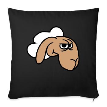 Sheep looks skeptical, critical, suspicious stares - Sofa pillow with filling 45cm x 45cm - black - Front