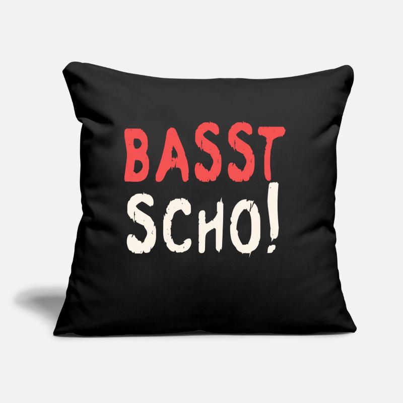 Basst scho rot texte baige Coussin et housse de 45 x 45 cm