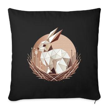 Geometric bunny in the nest – stylish Easter design - Sofa pillow with filling 45cm x 45cm - black - Front
