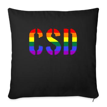 CSD - Christopher Street Day - Gay - Lesbian - Sofa pillow with filling 45cm x 45cm - black - Front
