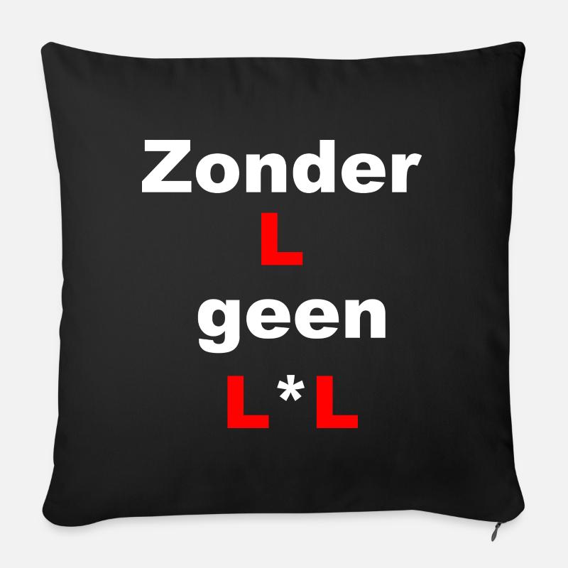 Surprising minimalist typography - Sofa pillow with filling 45cm x 45cm - black