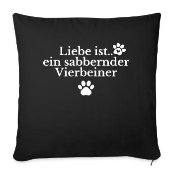 Drôle de chien dicton - Coussin et housse de 45 x 45 cm - noir - Devant