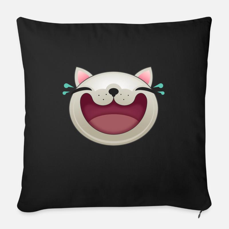FRÖHLICHE KATZE - Sofakissen mit Füllung 45 x 45 cm - Schwarz