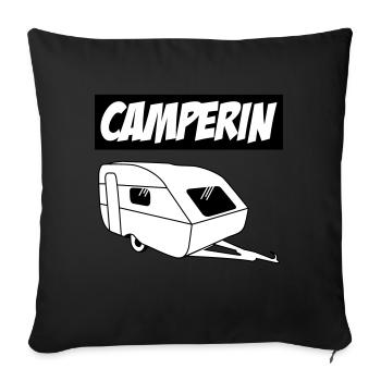 Camperin - Die besten Frauen der Welt! - Sofakissen mit Füllung 45 x 45 cm - Schwarz - Vorne