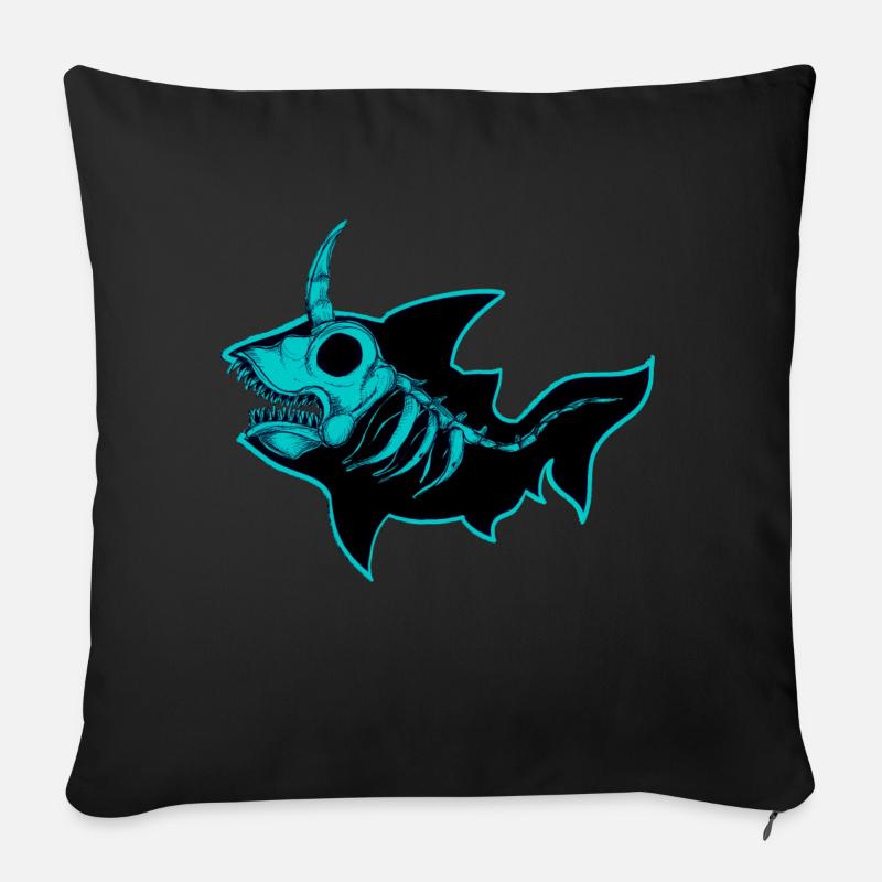 Requin - Coussin et housse de 45 x 45 cm - noir