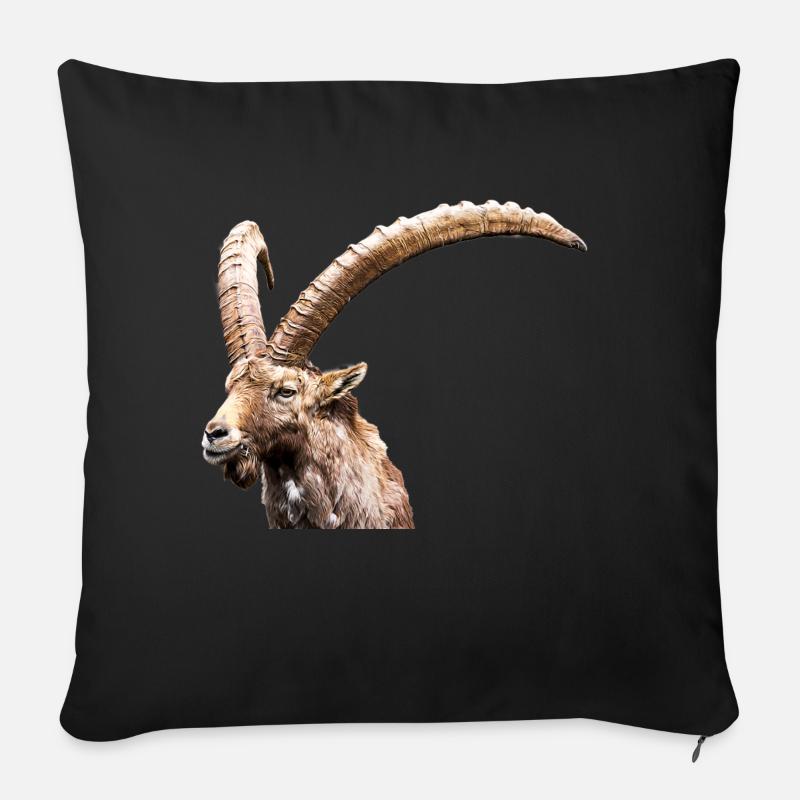 Steinbock - Sofakissen mit Füllung 45 x 45 cm - Schwarz