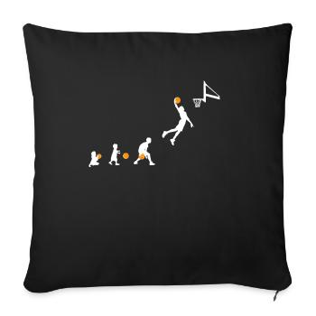 Evolution BasketBall Blanc - Coussin et housse de 45 x 45 cm - noir - Devant