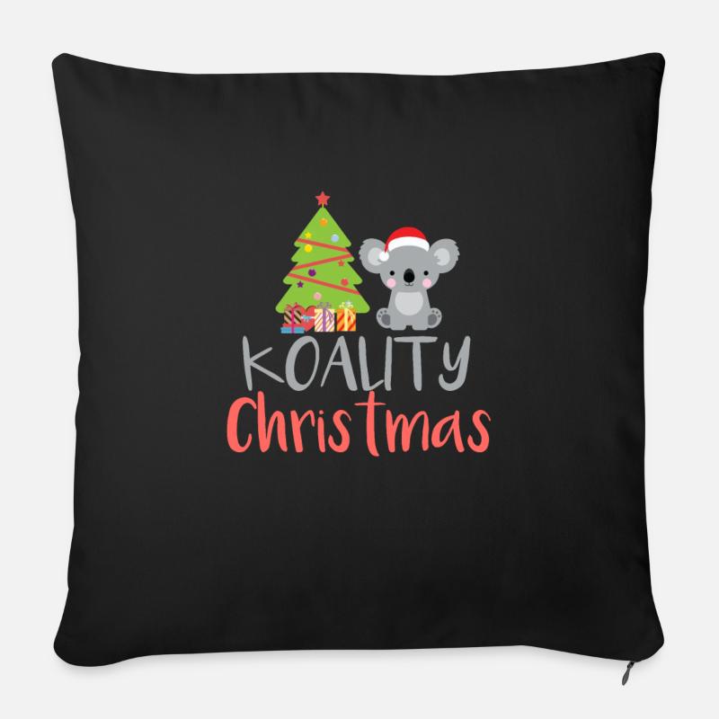 Koality Weihnachten - Sofakissen mit Füllung 45 x 45 cm - Schwarz