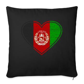 Afghanistan Asia Gift Idea - Sofa pillow with filling 45cm x 45cm - black - Front