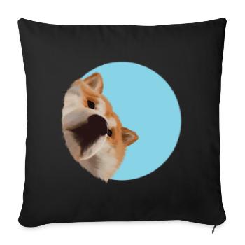 Akita dit Salut - Coussin et housse de 45 x 45 cm - noir - Devant