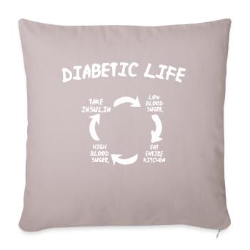 Diabetes Association - Sofakissen mit Füllung 45 x 45 cm - helles Taupe - Vorne