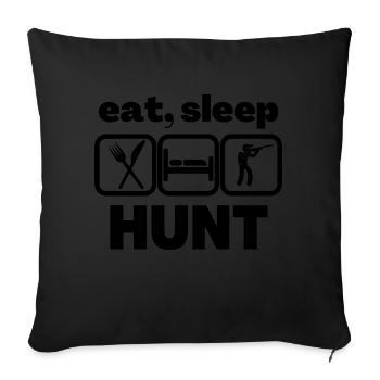 eat sleep hunt - Coussin et housse de 45 x 45 cm - noir - Devant