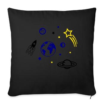 universe - Sofa pillow with filling 45cm x 45cm - black - Front