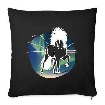 Polarlicht-Tölter white - Sofakissen mit Füllung 45 x 45 cm - Schwarz - Vorne