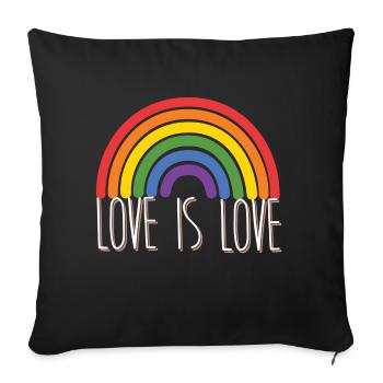 Love is love - Coussin et housse de 45 x 45 cm - noir - Devant